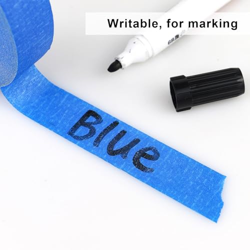 2 Pack Blue Painters Tape - Masking Tape 1 Inch Wide - Multi-Surface, Smart Adhesion, Indoor & Outdoor - 180FT Total - Paint Tape for DIY, Labeling, Art, Car, General Purpose (#3910) - color: Blue