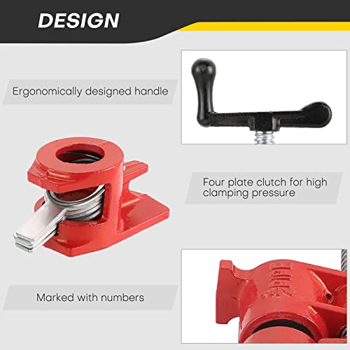 6 Pack 3/4" Wood Gluing Pipe Clamp Set, Pipe Clamps for Woodworking - style: 6 Pack, 3/4"