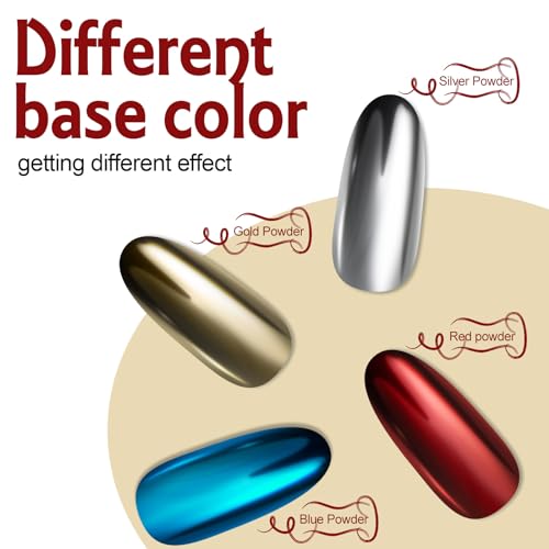 Artdone 16 Jars Chrome Nail Powder Nail Art Fimo 1g/Jar White Pearl - color: 16 colors Pearl Chrome