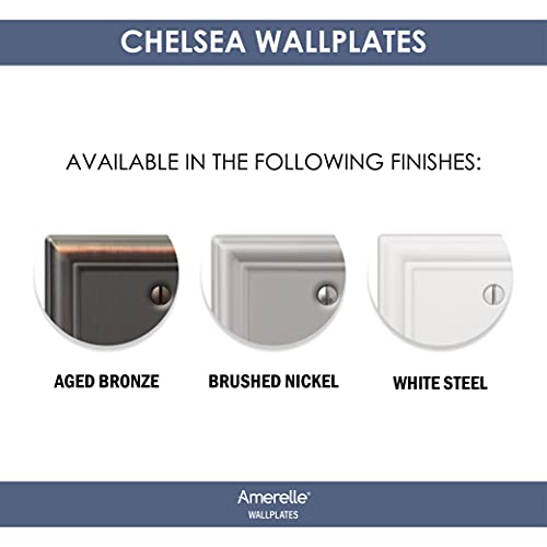 Amerelle 149DDB Chelsea Wallplate, 1 Duplex, Steel, Aged Bronze, 1-Pack - color: Aged Bronze, size: 1 Duplex