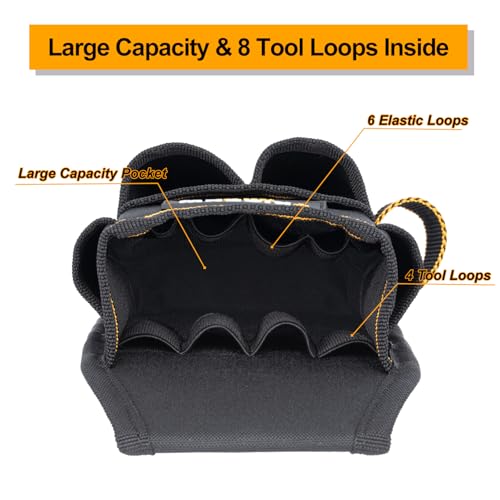 Tool Belt Pouch, Tool Pouch with 15 Pockets, Utility Belt with Hammer Holder, 900D Oxford Fabric, Adjustable for Men Women Electrician Carpenter, Construction