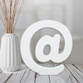 AOCEAN 4 Inch White Wood Letters Unfinished Wood Letter for Wall Decor Decorative Standing Letters Slices Sign Board Decoration for Craft Home Party Projects (@) - style: @