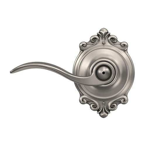 SCHLAGE Accent Lever with Brookshire Trim Bed and Bath Lock in Satin Nickel - color: Satin Nickel, size: Brookshire
