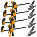 8-Piece Bar Clamps for Woodworking - 4 Pcs 12 inch Bar Clamps with 150 LBS Load Limit, 4 Pcs Heavy Duty Metal Spring Clamps, Quick Release Triggers - style: 8-Piece long 150lbs