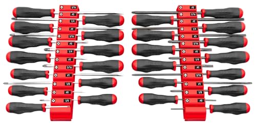 Ernst Manufacturing Screwdriver Pro - Modular Screwdriver Organizer for 26 Tools with Anti-Slip Base, Red - Made in the USA