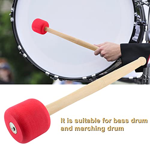 Jiozermi 2 Pcs Drum Mallet, Red, 12.8 Inches for Drums Snare Drums - color: Red
