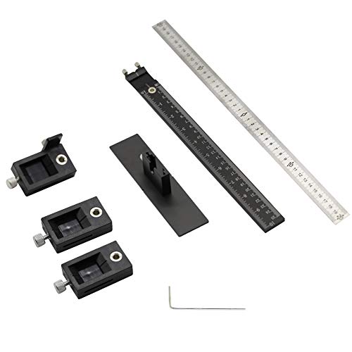 Cabinet Hardware Jig Tool Adjustable Drill Template Guide Aluminum Alloy Cabinet Handle Jig Cabinet Jig for Doors Handles Pulls Black