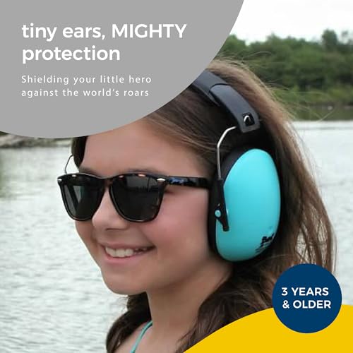 BANZ Kidz Earmuffs 2 Years & Older - Loud Noise Cancelling, Size Adjustable - color: Turquoise