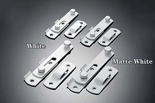 2 Packs White Stainless Steel Barn Door Latch Bi-fold Door Lock_S - color: Small White