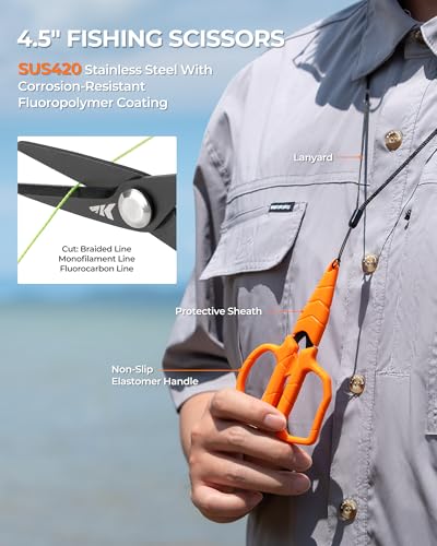 KastKing SteelStream Fishing Tool Set, Fishing Gear | Corrosion Resistant Fishing Pliers, Fillet Knife, Scissors, 55 lb Floating Fish Lip Gripper, Multi-Function Fishing Tools