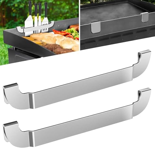 10 Inch Griddle Spatula Holder Magnetic Design, Stainless Steel Grill Barbecue Tool Rack, Griddle Accessories for Blackstone Flat Top Griddle and Other Grill Griddles (2 Pcs) - style: 2 pack