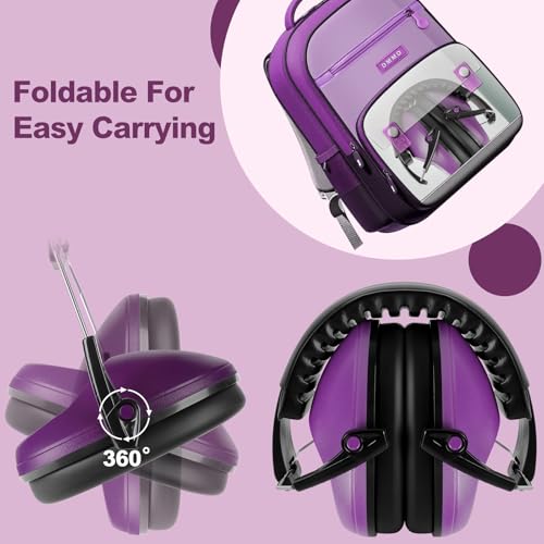 Floriogra Noise Cancelling Headphones for Kids/Toddler 28dB SNR Ear Muffs - color: Deep Purple