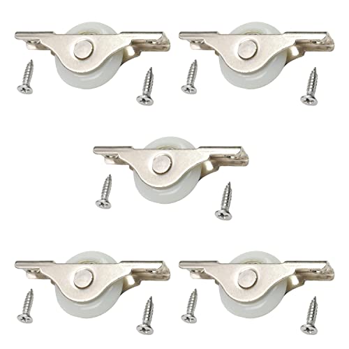 MroMax 5Pcs Screen Door Rollers 29mm/1.14" Dia White Sliding Wheel Electroplating Sliding Wheel with Stainless Steel Shell for Garage Screen Door - color: 5 piece white wheel