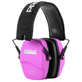PROHEAR 016 Ear Protection Safety Earmuffs for Shooting, NRR 26dB Noise Reduction Slim Passive Hearing Protector with Low-Profile Earcups, Compact Foldable Ear Defenders for Gun Range, Hunting (Pink) - style: Passive – Pink