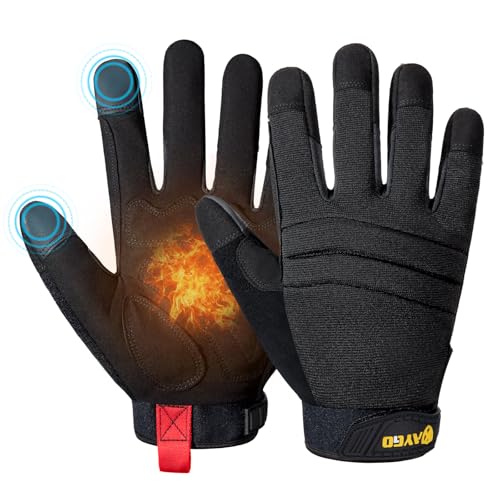 KAYGO Insulated Mechanic Work Gloves, Winter Thermal, KG127W - color: Black(thermal), size: Large