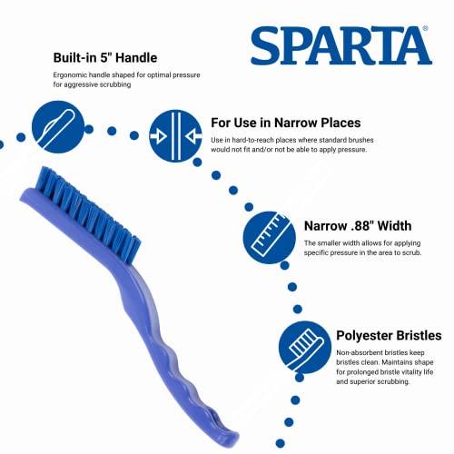 SPARTA Detail Brush Grout Brush, Crevice Brush with Hanging Hole for Bathroom, Kitchens, Countertop, Plastic, 9 Inches, Blue - color: Blue, size: 9 Inches