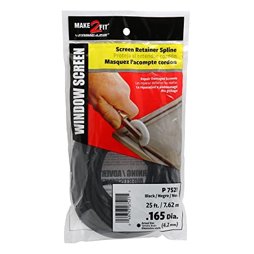Prime-Line P 7521 0.165 In. x 25 ft. Roll Black Spline (1 Roll) - size: 0.165 in.