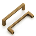 Ravinte Antique Brass Kitchen Cabinet Solid Handles,4 Inch,5 Pack - color: Antique Brass, size: 4 Inches Hole Center
