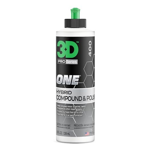 3D One Car Scratch & Swirl Remover Hybrid Rubbing Compound & Polish Buffing Compound for True Paint Correction 8oz Made in USA - size: 8 oz.