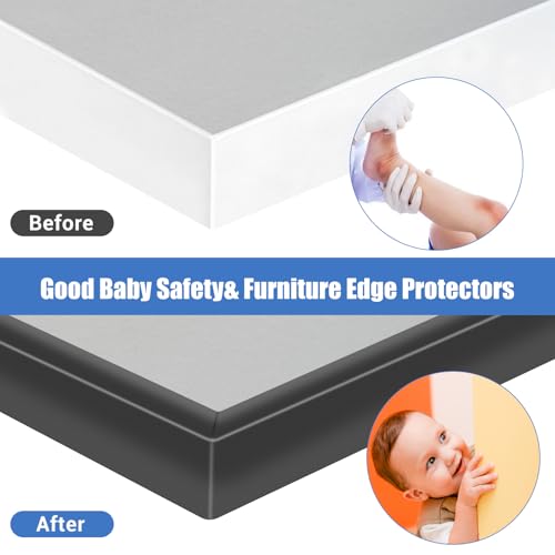 Rubber Edge Trim, Self-Adhesive U Shaped Edge Protector for Plywood, Cabinet, 1-5/8" Wood Edge Banding, Flexible Furniture Repair, EPDM Material, Fit 1-5/8"(41mm), Length 10Ft, Black - size: Fit 1-5/8"- L10'