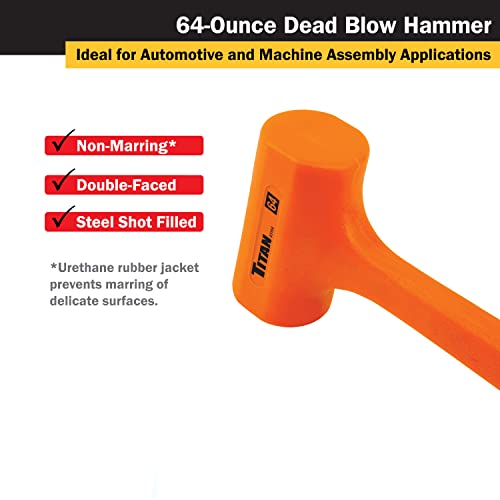 Titan 63140 3-Piece Dead Blow Hammer Set, Includes 2lb, 3lb & 4lb with Non-slip Diamond Textured Handles, Spark & Rebound Resistant - size: 32oz + 48oz + 64oz