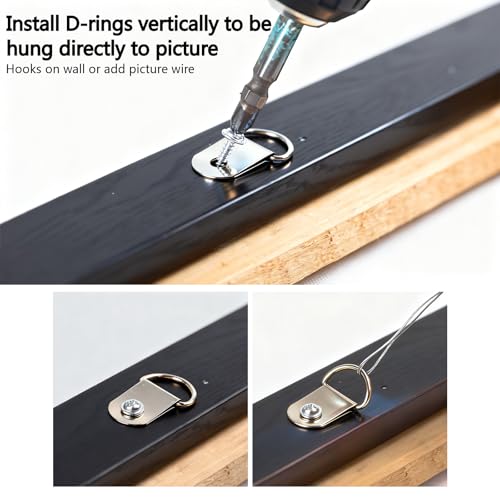 D-Ring Picture Hangers with Screws 80 Pack Hangers for Picture Frame 1Hole - size: 1hole_80pcs