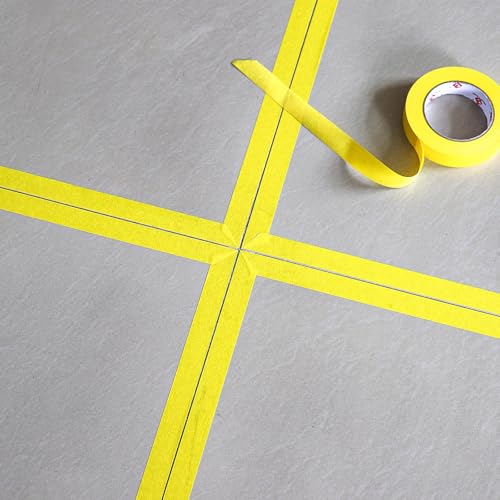 BOMEI PACK Yellow Painters Tape 1 Inch Bulk - Paint Tape 6 Rolls x 1 Inch x 60 Yards - Painter's Tape Yellow Masking Tape for Walls Painting, DIY Crafting, and School Projects, Total 360 Yards - color: Yellow, size: 1 Inches X 60 Yards