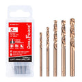 5PCS M35 Cobalt Left Hand Drill Bits Set for Removing Broken Stubs, Bolts and Screws, Reverse Twist Drill Bits, 1/8", 5/32", 3/16", 1/4", 19/64" - size: 5PCS(1/8"-19/64")