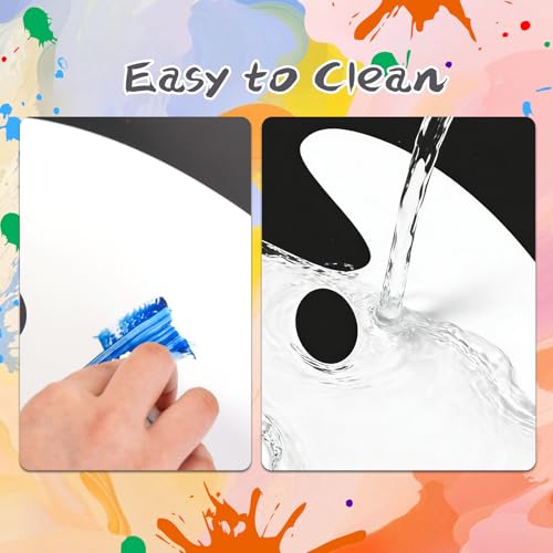 Hulameda 2Pcs Acrylic Paint Palette with Thumb Hole for Adults or Kids - color: White-2pcs-11.8*7.9+8.6*5.9inch