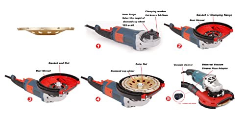 Dust Shroud for Angle Grinders,Universal 7-Inch Dt1902-180D - size: 7 inch Dust Shroud+Diamond grinding cup wheel