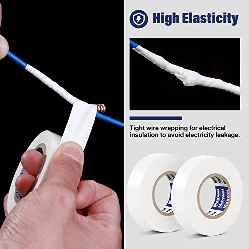 White Electrical Tape Vinyl PVC Electric Tape for Wire Insulating, DIY - color: White