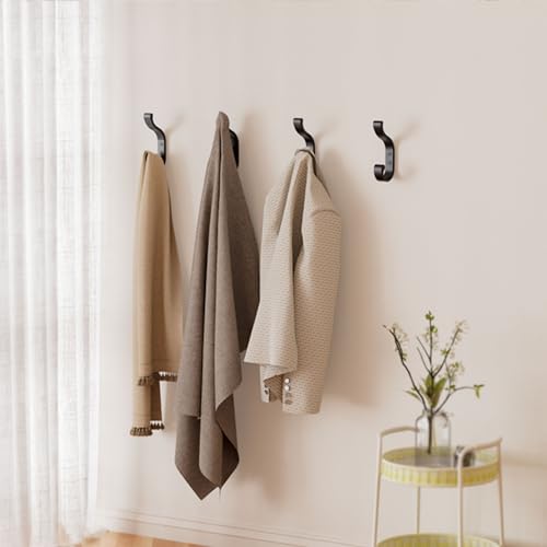 bussdis Coat Hanger Wall Mount 8-Pack - Wall Hooks for Hanging Heavy Duty - color: Black, size: 8 Pack