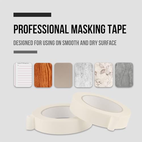 Lichamp Masking Tape 1 inch, 20 Pack General Purpose Beige White Masking Tape, 1 inch x 55 Yards x 20 Rolls (1100 Total Yards) - size: 20 Rolls x 0.94 inch x 55 Yards