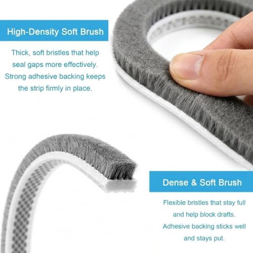 Weather Stripping, 39.4 FT Self-Adhesive Foam Door and Window Seal, Grey - size: 0.35'' Wide X 0.35'' Thick