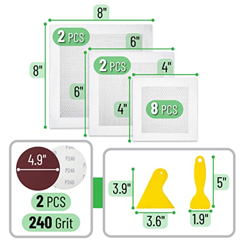 Bates- Drywall Repair Kit, 16 pcs, Aluminum Wall Repair Patch Kit - size: 16 pcs, 4", 6", 8"