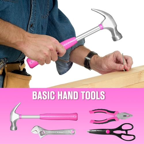 Pink Tool Set for Women,206-Piece Home Tool Kit for Women Girls Ladies,Basic Household Toolkits for New Apartment Garage Office College Dorm & DIY Projects - size: 206 Piece