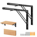 Matte Black Folding Shelf Brackets, 22 Inch, 4 Pack - size: 22 Inch