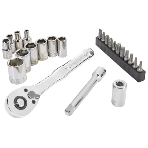 CRAFTSMAN Mechanics Tool Set, 24 Piece, 1/4 Inch Drive SAE, 90-Tooth (CMMT12109LZ) - style: NEW SAE Set