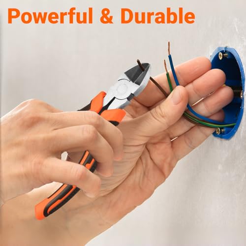 6" Diagonal Cutting Pliers, Heavy Duty Side Cutters, Wire Cutters For Electrical Appliance Repair, Cable, Electronic Production, Industrial Work, Fine Cutting, Model Making Comfort Grip
