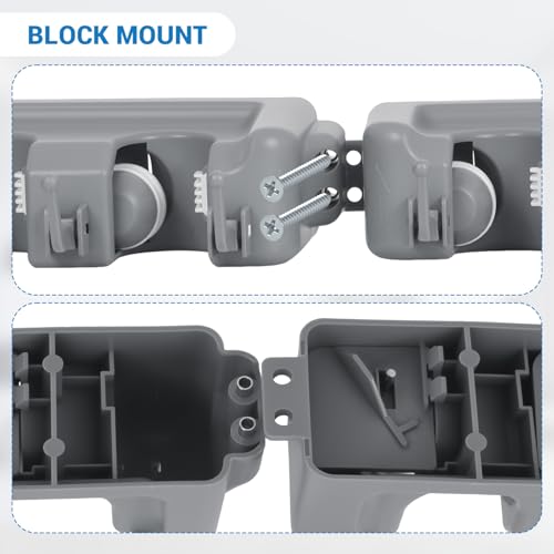 HOME MASTER HARDWARE (2 Pack 16 in Broom Mop Holder Garage Storage Organizer with 5 Racks 6 Hooks Adjustable Wall Mounted Storage Tool for Lanudry Garage Kitchen Garden
