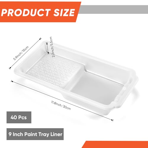 Geelin 40 Pcs 4 Inch Disposable Paint Tray Liner - color: White, size: 4 Inch, style: Plaid