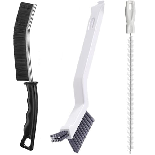 Cleaning Brush Kit, Flexible Drain Cleaning Brush, Drain Hair Removal Tool, Cleaner Brush for Bathroom, Toilet Rim, Sewer Drain, Tile Grout, Sink, Crevice, Pipe