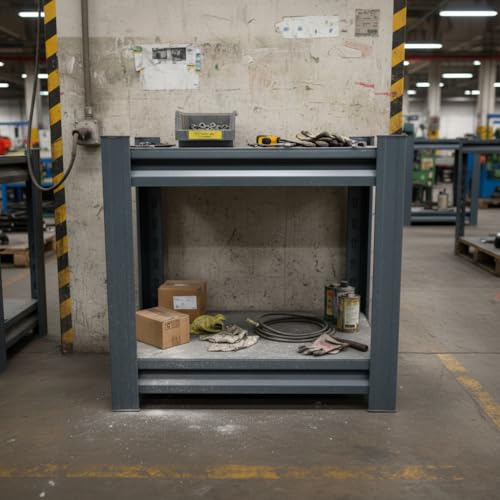 2-Tier Heavy Duty Garage Shelving, 1,000 lbs Capacity Adjustable Metal Storage Shelving Unit for Garage, Utility Room, Basement and Workshop, 15.8" W x 11.8" D x 16" H - size: 2T 16"W x 12"D x 16"H