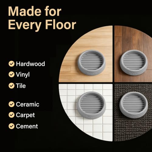 Yelanon Furniture Coasters 4 Pcs 4" Round Gray Caster Cups for Hardwood - size: 4pcs 4" Round Grey