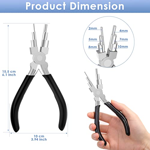 Bail Making Pliers, 6 in 1 Round Nose Pliers for Making Jump Rings, Wire Wrapping, Jewelry Making, Loop Making, Forming Bends - style: Bail Making Pliers