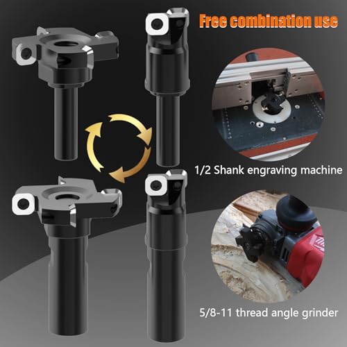 5/8-11 Thread Angle Grinder Disc Set- 2-1/2" & 1" Cutting Diameter, 5/8"-11 Thread Angle Grinder Extension Shaft for Angle Grinder, CNC, Desktop Handheld Router - style: 2.5-Inch-SET