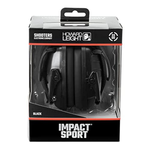 Howard Leight Impact Sport Electronic Earmuff, Med/Large, Black (R-02524) - color: Black, size: Medium-Large