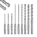 Geinxurn 5/32" x 4" to 1/2" x 6" SDS Plus Rotary Hammer Drill Bits, 9PCS Double Thread Masonry Drill Bits Set Carbide Tipped, Drilling in Brick, Stone and Concrete, Cement Walls - size: SDSBIT09-US