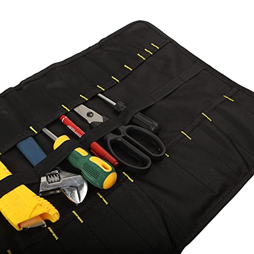 Canvas Roll Up Tool Bag Organizer Pouch for Wrenches & Screwdrivers - color: 1pc Black