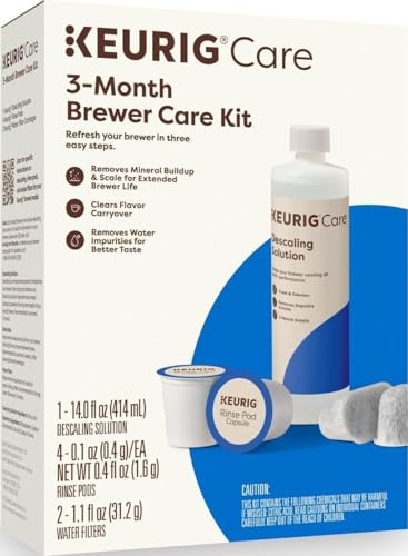 Keurig 3-Month Brewer Maintenance Kit Includes Descaling Solution, Water Filter Cartridges & Rinse Pods, Compatible Classic/1.0 & 2.0 K-Cup Coffee Makers, 7 Count - size: 1 Count (Pack of 1)